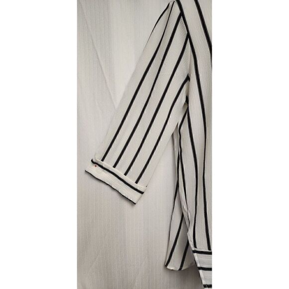 Jules & Leopold 2PC Pants Set Striped 3/4 Scoop Neck Size Medium Ivory/Blue - Picture 8 of 13